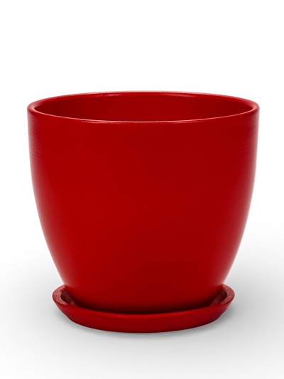 Горшок для цветов «Колор гейм», керамический, с поддоном, 2.5 л, красный