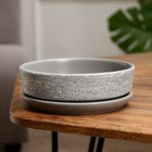 Горшок для цветов «Бонсай» керамический, с поддоном, для кактусов и суккулентов, 500 мл, серый - Фото 1