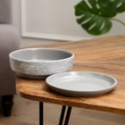 Горшок для цветов «Бонсай» керамический, с поддоном, для кактусов и суккулентов, 500 мл, серый - Фото 2