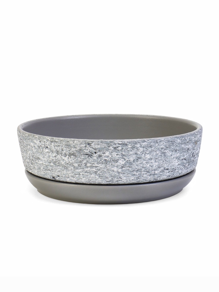 Горшок для цветов «Бонсай» керамический, с поддоном, для кактусов и суккулентов, 2 л, серый - Фото 1