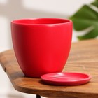 Горшок для цветов «Колор гейм», 600 мл л, d=12 см, h=10.5 см, керамический, с поддоном, красный - Фото 2