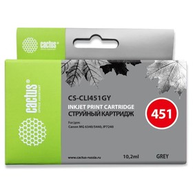 Картридж струйный Cactus CS-CLI451GY серый для Canon MG6340/5440/IP7240 (9.8мл) 1725252