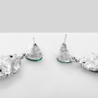 Серьги со стразами «Карнавал» шик, зелёные в чернёном серебре - Фото 3