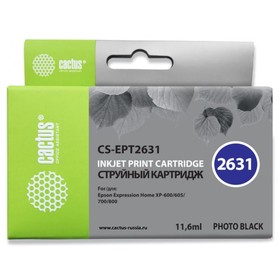 Картридж струйный Cactus CS-EPT2631 фото черный для Epson Expression Home XP-600/605/700/800 (11мл)