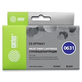 Картридж струйный Cactus CS-EPT0631 черный для Epson Stylus C67/C87/CX3700/CX4100/CX4700 (10мл)   17