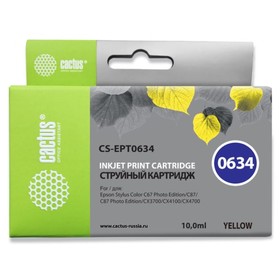 Картридж струйный Cactus CS-EPT0634 желтый для Epson Stylus C67/C87/CX3700/CX4100/CX4700 (10мл)   17