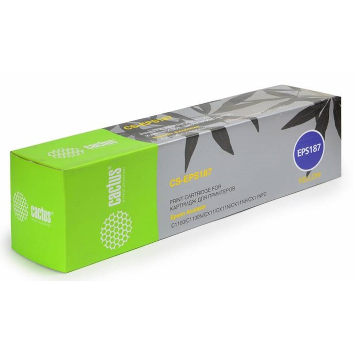 Картридж Cactus CS-EPS187, жёлтый, для Epson AcuLaser C1100/C1100N/CX11/CX11N/CX11NF/CX11NFC - Фото 1