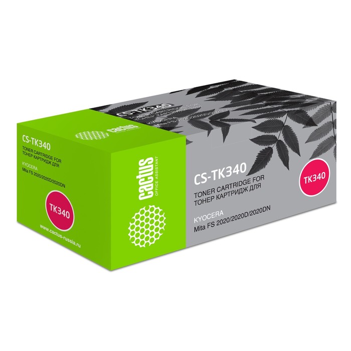 Тонер Картридж Cactus CS-TK340, чёрный, для Kyocera Mita FS-2020/2020D/2020DN, 12000 стр