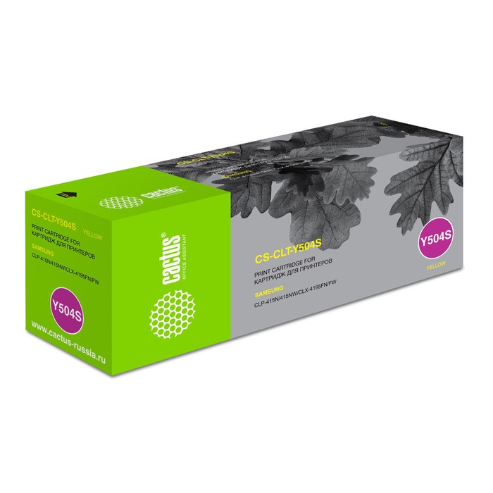 Тонер-картридж Cactus CS-CLT-Y504S, жёлтый, для Samsung CLP-415N/CLX-4195FW/CLX-4195FN, 1800 стр