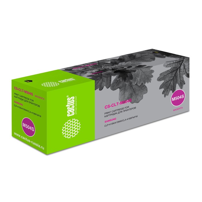 Тонер Картридж Cactus CS-CLT-M504S, пурпурный, для Samsung CLP-415N/CLX-4195FW/CLX-4195FN, 1800 стр