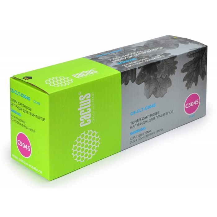 Тонер Картридж Cactus CS-CLT-C504S, голубой, для Samsung CLP-415N/CLX-4195FW/CLX-4195FN, 1800 стр