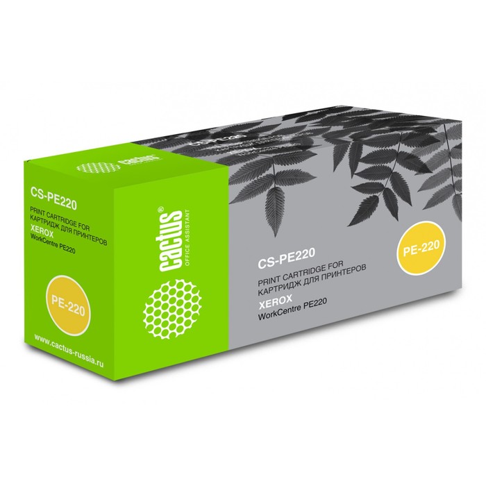 Картридж Cactus CS-PE220 (013R00621), чёрный, для Xerox WorkCentre PE220, 3000 стр.
