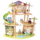 Домик кукольный Hape «Бамбуковый дом семьи панд», трёхэтажный, с фигурками и мебелью - фото 293975722