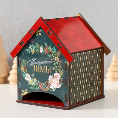 Новогодний чайный домик "Волшебной зимы" 10,5х9,5х12 см