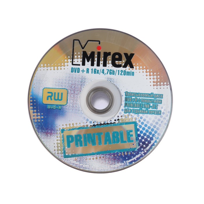 Диск DVD+R printable inkjet 100, 16x, 4.7 Гб - фото 51304037