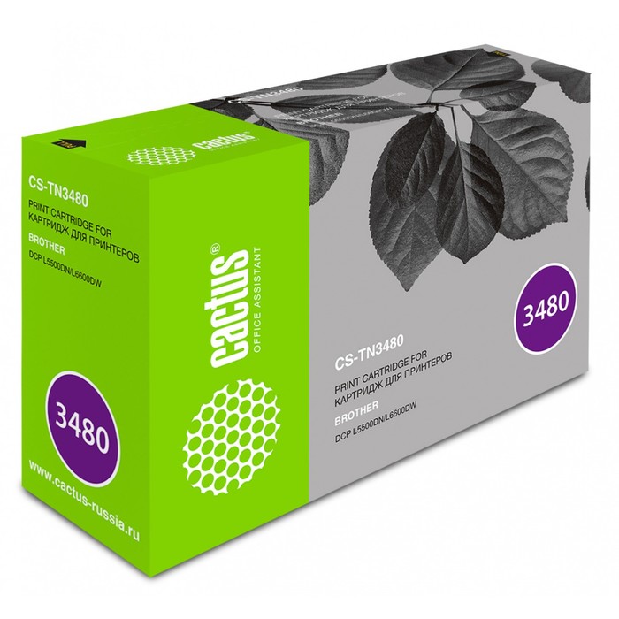 Картридж Cactus CS-TN3480, для Brother (DCP L5500DN/ L6600DW), чёрный