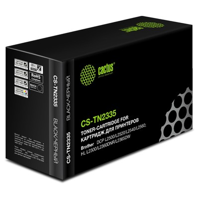 Картридж Cactus CS-TN2335, для Brother (L2500/L2520/L2540/L2560), чёрный