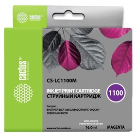 Картридж Cactus CS-LC1100M, (DCP-385c/6690cw/5895/6490), для Brother, пурпурный