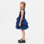 Платье для девочки с пайетками KAFTAN, размер 28 (86-92), цвет синий - Фото 2