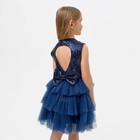 Платье для девочки с пайетками KAFTAN, размер 28 (86-92), цвет синий - Фото 4
