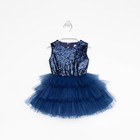Платье для девочки с пайетками KAFTAN, размер 28 (86-92), цвет синий - Фото 6