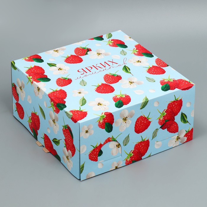 Коробка для торта, кондитерская упаковка «Ярких моментов», 24 х 24 х 12 см - Фото 1