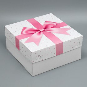 Коробка для торта, кондитерская упаковка «Бант», 31 х 31 х 15 см
