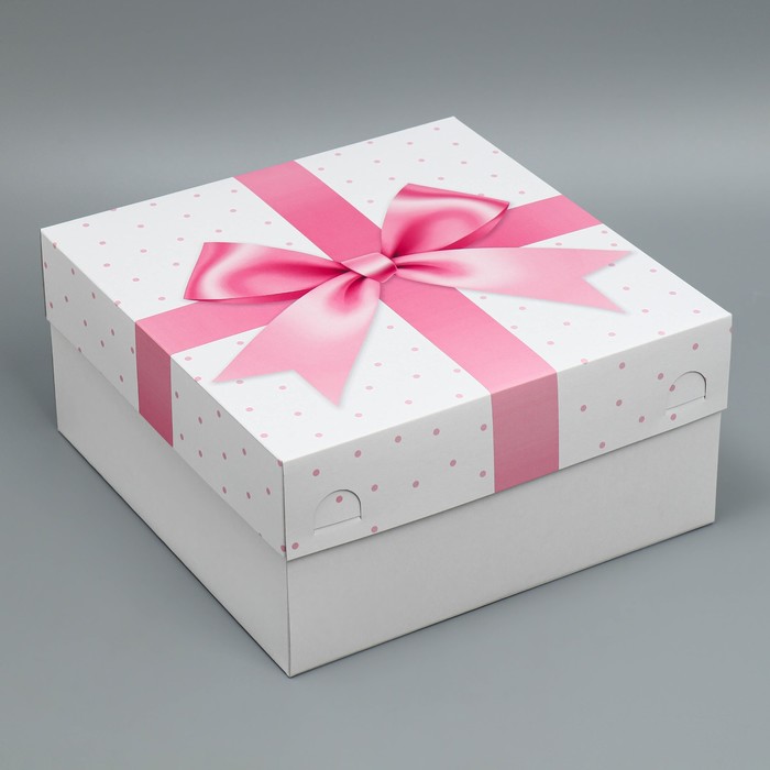 Коробка под торт, кондитерская упаковка «Бант», 31 х 31 х 15 см