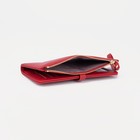 Кошелёк женский на кнопке с ремешком, цвет красный - фото 41311885