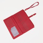 Кошелёк женский на кнопке с ремешком, цвет красный - фото 41311886