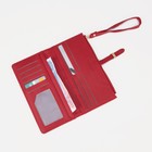Кошелёк женский на кнопке с ремешком, цвет красный - фото 41311887