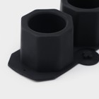 Форма для льда «Стопка», 21,5×9×4,8 см, 3 ячейки (5,9×5,5 см) цвет чёрный - фото 4543236