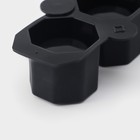 Форма для льда «Стопка», 21,5×9×4,8 см, 3 ячейки (5,9×5,5 см) цвет чёрный - фото 4543237