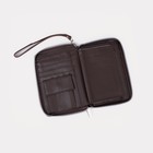 Портмоне мужское на молнии 3 в 1 для автодокументов и паспорта, 2 отдела, для карт, для монет, цвет коричневый  (артикул 9344535)  большой выбор товаров оптом и в розницу по низким ценам с доставкой