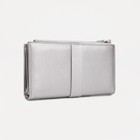 Кошелёк женский на кнопке, цвет серебряный - фото 37566200