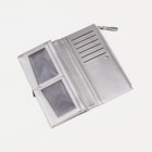 Кошелёк женский на кнопке, цвет серебряный - фото 37566202