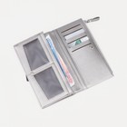 Кошелёк женский на кнопке, цвет серебряный - фото 37566203