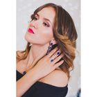 Серьги «Квадратный шик», цвет синий в серебре - Фото 2