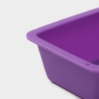 Форма для выпечки Доляна «Хлеб», силикон, 11.5×7×3 см, внутр.размер 10.5×6.5 см, фиолетовая - Фото 5