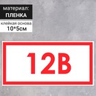 Табличка «Указатель напряжения 12В», плёнка, 100×50 мм - фото 294232850