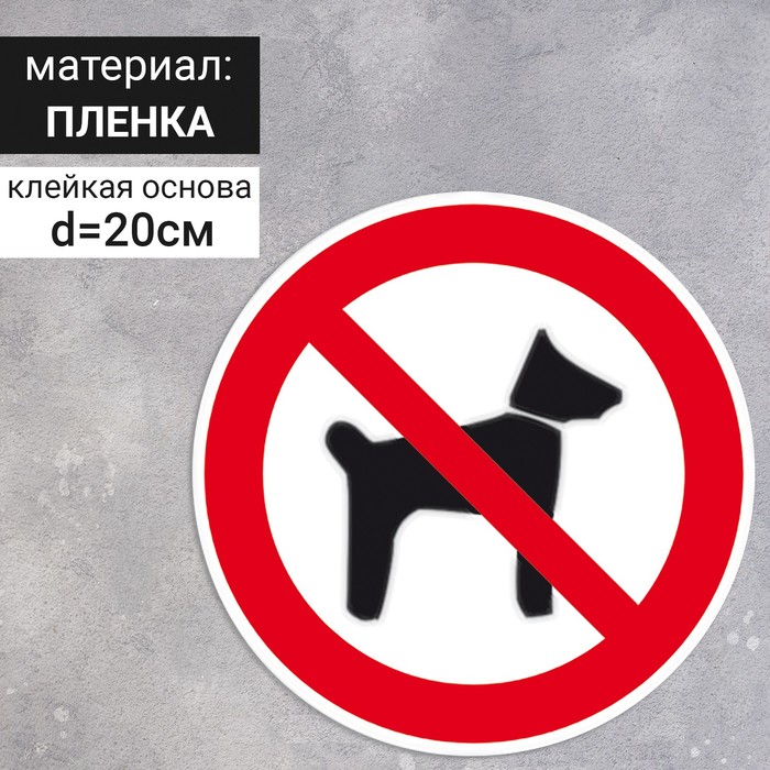 Табличка «Запрещается вход (проход) с животными», 200×200 мм - Фото 1