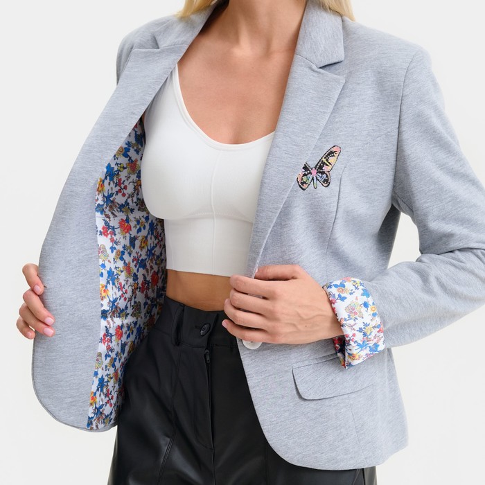 Пиджак женский Emporio Armani, серый меланж, р-р 42 58275