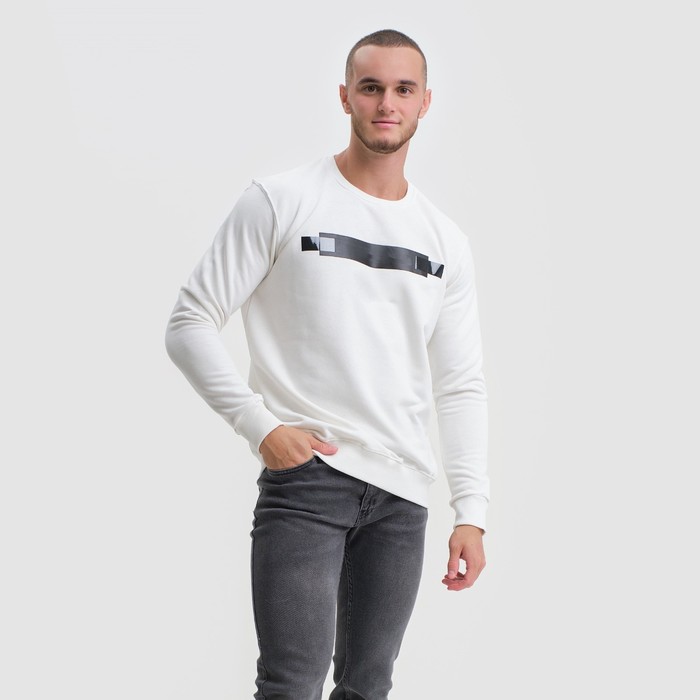 

Свитшот мужской, цвет белый/принт МИКС, размер 52 (2XL)