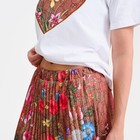 Костюм женский (футболка/юбка), цвет белый/коричневый, размер ONE SIZE - фото 60808589