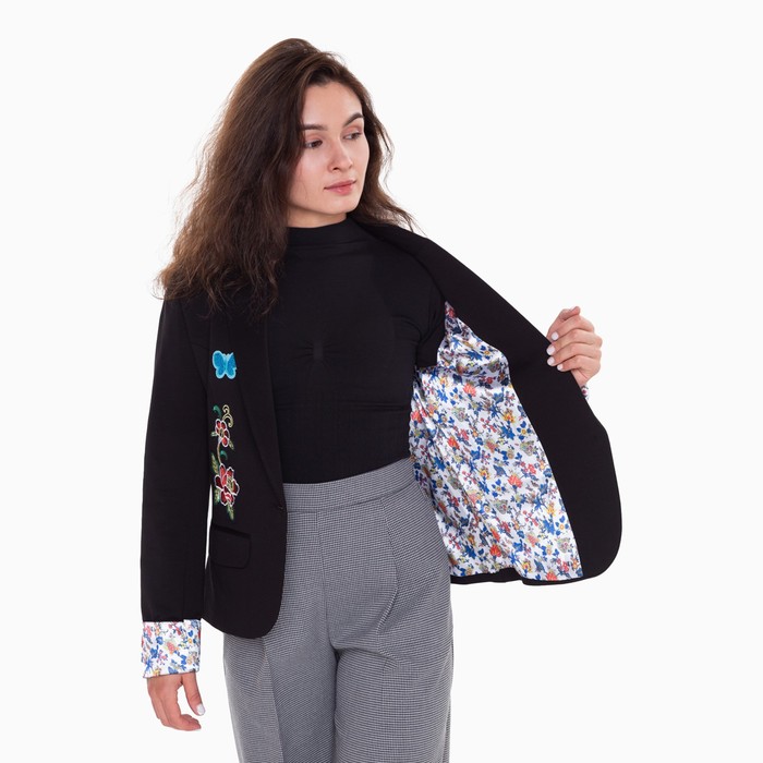 Пиджак женский, цвет чёрный, размер 44 58281