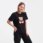 Футболка женская, цвет чёрный/принт МИКС, размер M - фото 21887309