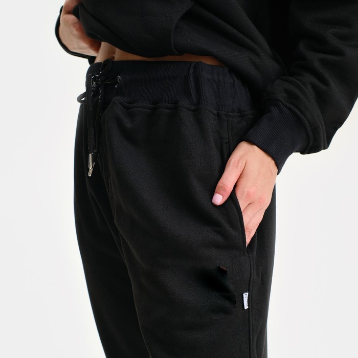 Костюм женский (толстовка/брюки), цвет чёрный/принт МИКС, размер L 58284