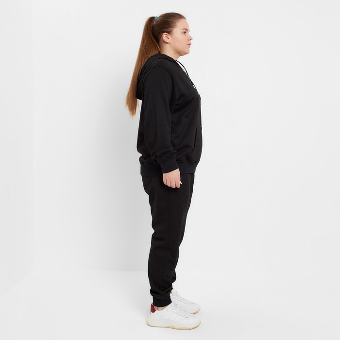 Костюм женский (толстовка/брюки), чёрный, размер XL 58288