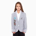 Пиджак для девочки, цвет серый меланж, 128-134 см (размер 36) - Фото 4