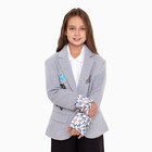 Пиджак для девочки, цвет серый меланж, 128-134 см (размер 36) - Фото 5